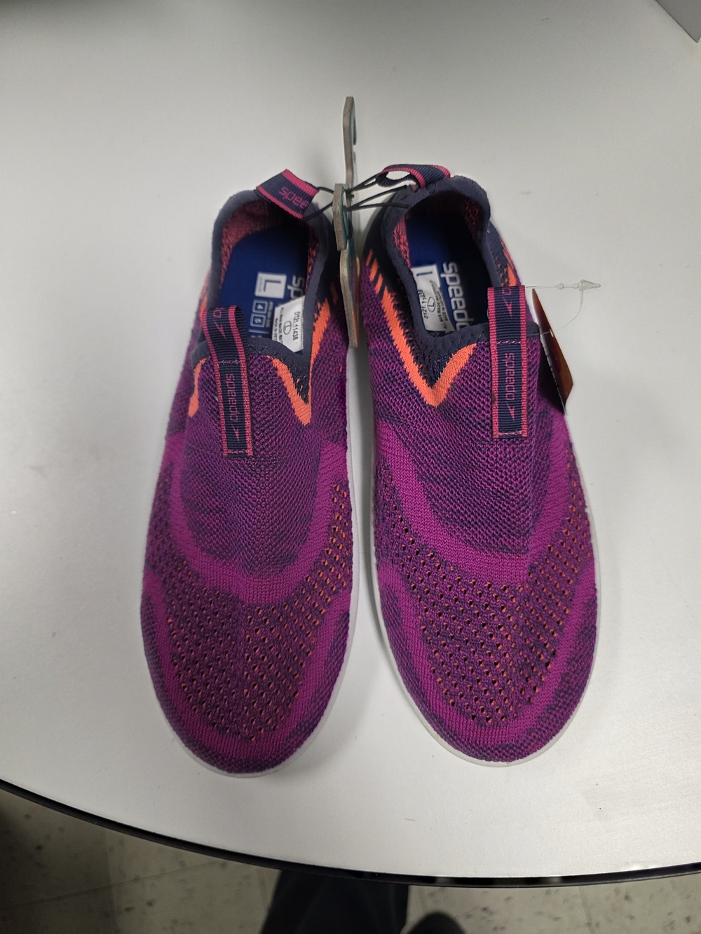 Speedo Purple Water Shoes with Orange Accents